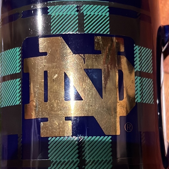 Notre Dame Blue & Green Plaid Coffee Mug by Silver Phoenix Linyi - Picture 2 of 6